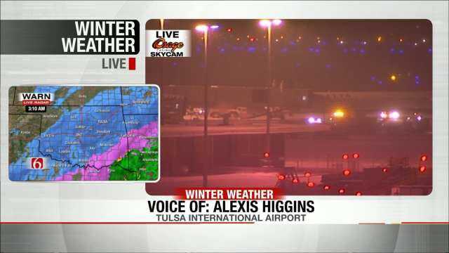 Snow Impact At Tulsa International Airport