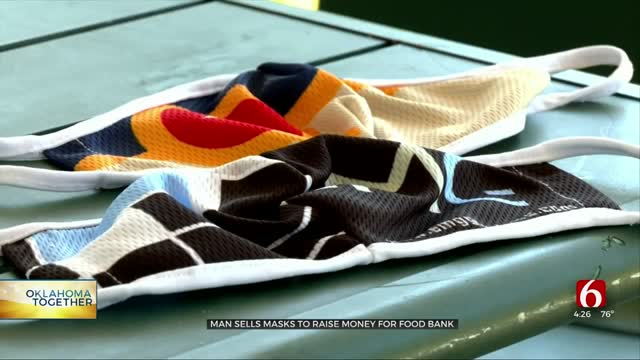 Man Makes Tulsa Flag Face Masks, Donates Proceeds To Food Bank