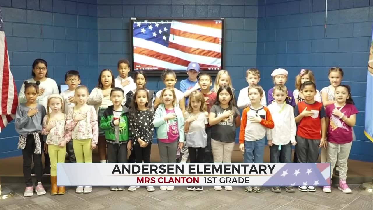 Daily Pledge: Mrs. Clanton's 1st Grade Class From Andersen Elementary