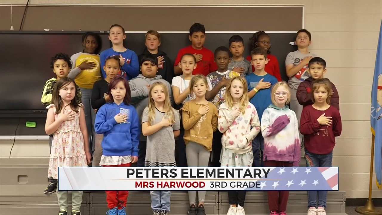 Daily Pledge: Mrs. Harwood's Class From Peters Elementary