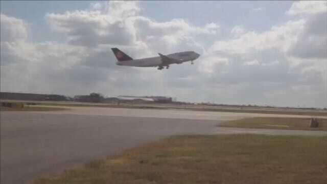 WEB EXTRA: Lufthansa Boeing 747 Makes Final Flight, Lands In Tulsa