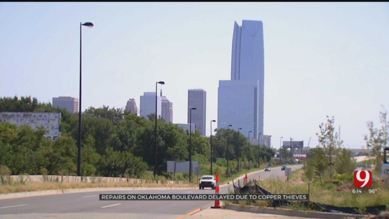 OKC Boulevard Open But Construction Not Complete Due To Thieves