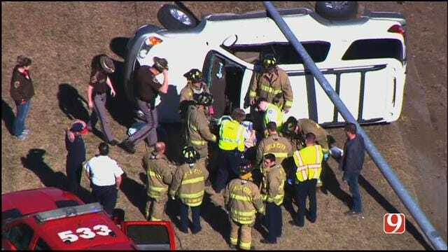 WEB EXTRA: Crews Rescue Driver Following Rollover Wreck On I-44