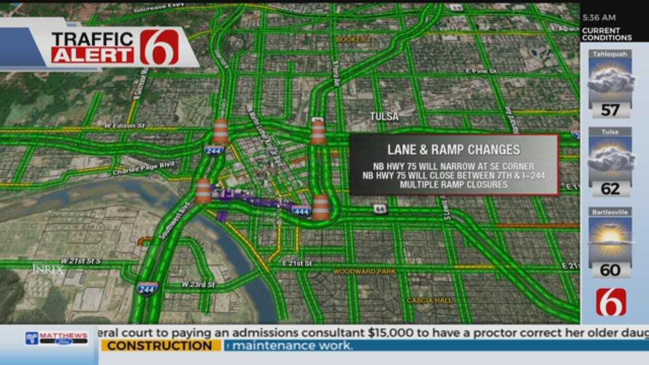 New Lane Closures To Start On Tulsa's IDL