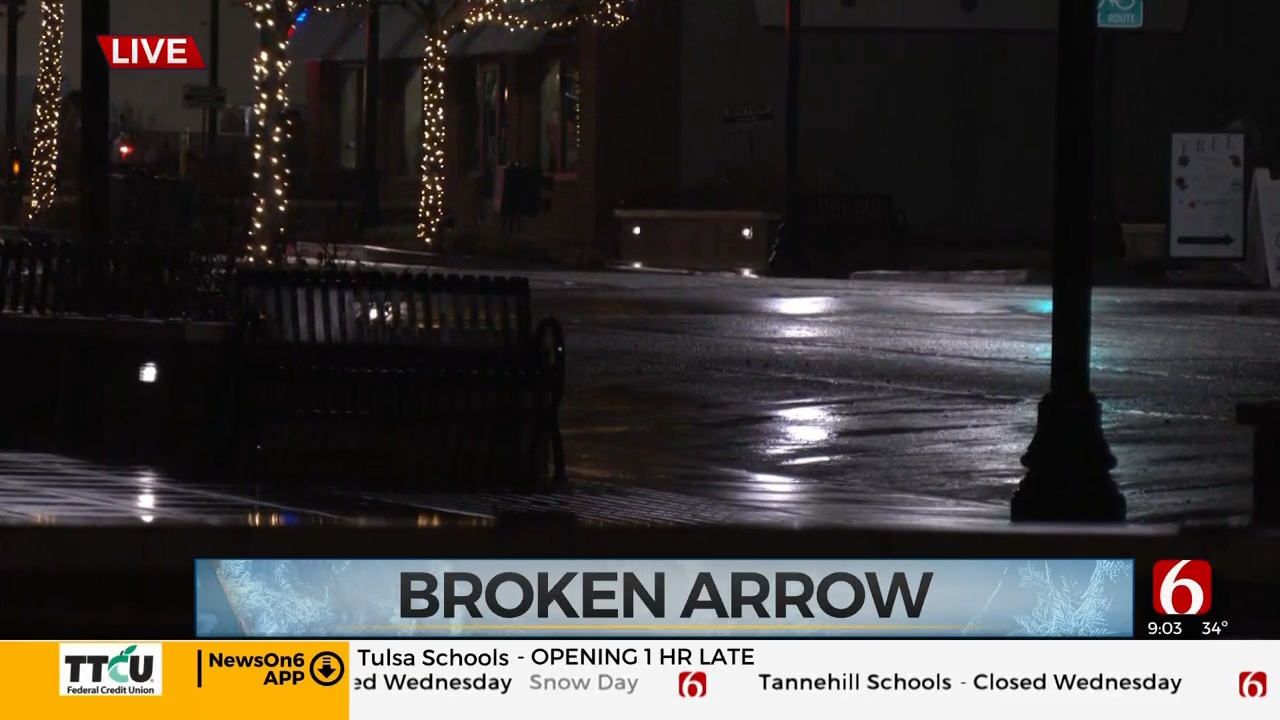Broken Arrow Gets Some Snow After Mostly Rainy Day