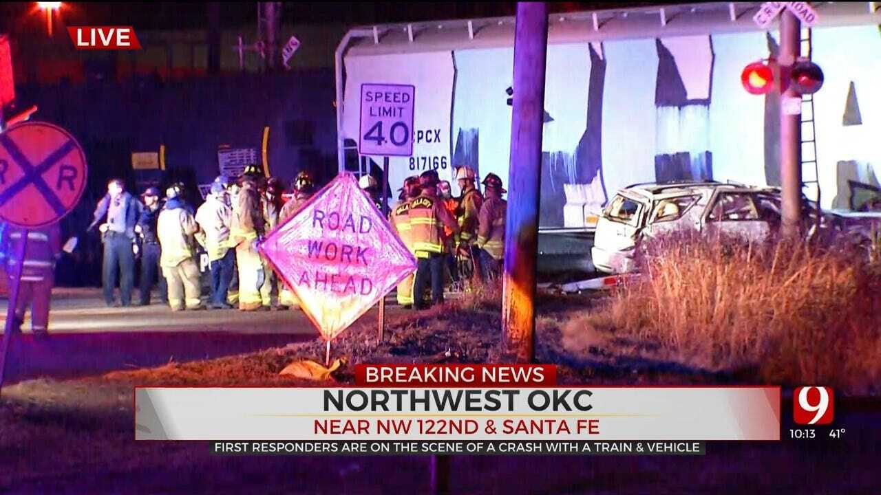 1 Critically Injured After Car Struck By Train In NW OKC