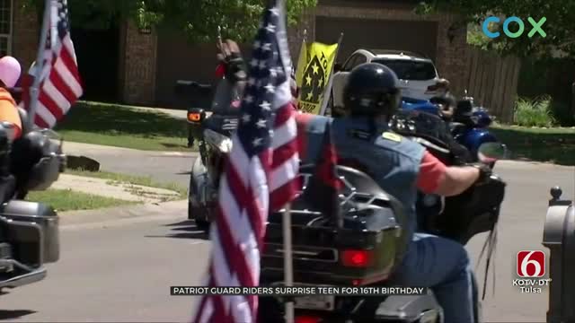 WATCH: Patriot Guard Riders Surprise Broken Arrow Teen For Birthday 