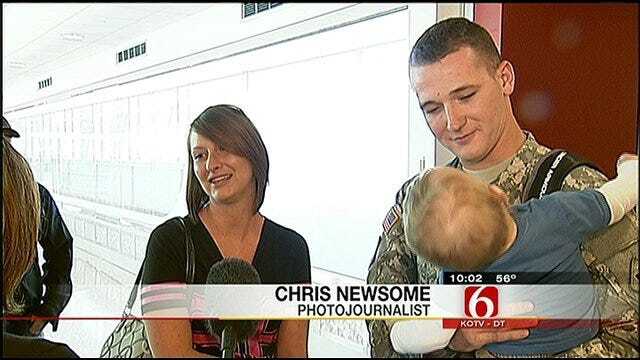 Wounded Owasso Soldier Returns To Family's Embrace