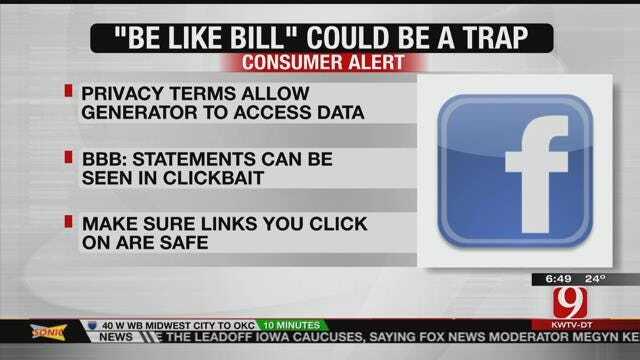 BBB Warns Against 'Be Like Bill' Meme On Facebook