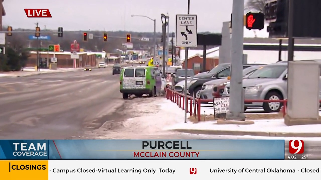 News 9's Brittany Toolis Updates Road Conditions In Purcell