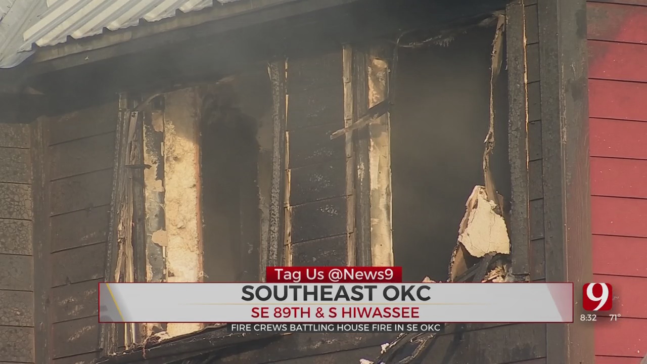 Oklahoma City Firefighters Battle House Fire In Southeast OKC