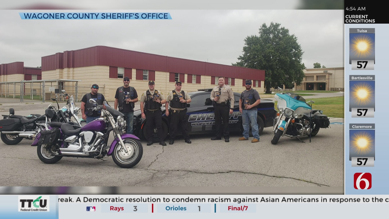 Motorcycle Club Donates Stuffed Animals To Wagoner County Sheriff's Office