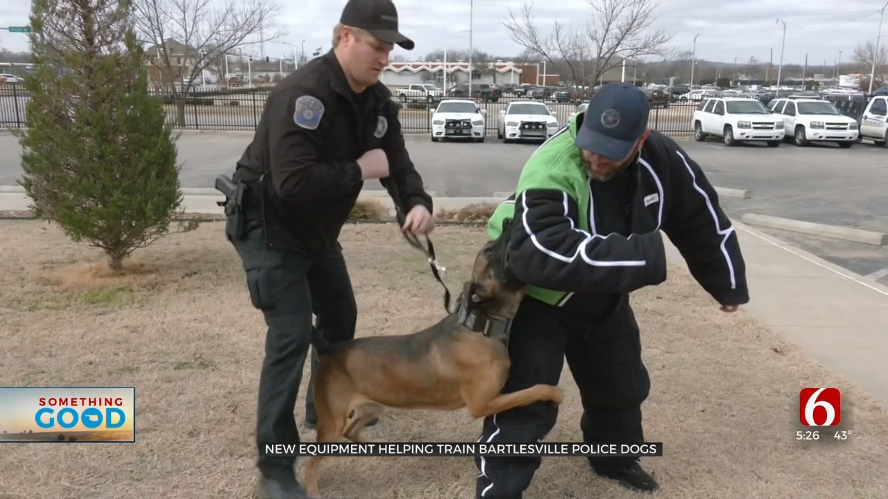 New Equipment Donated To Bartlesville Police Helps Train K-9s