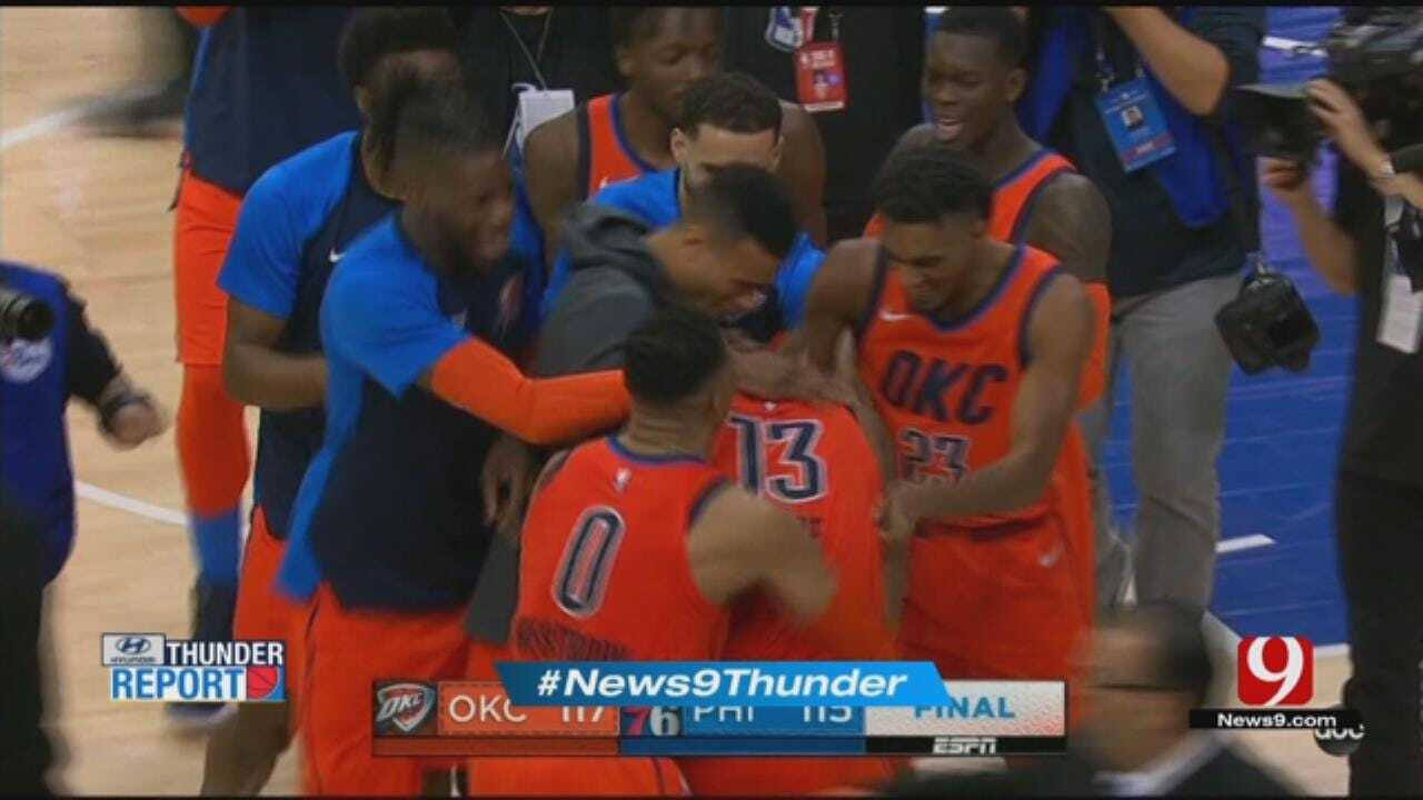 George Lifts Thunder Past 76ers 117-115