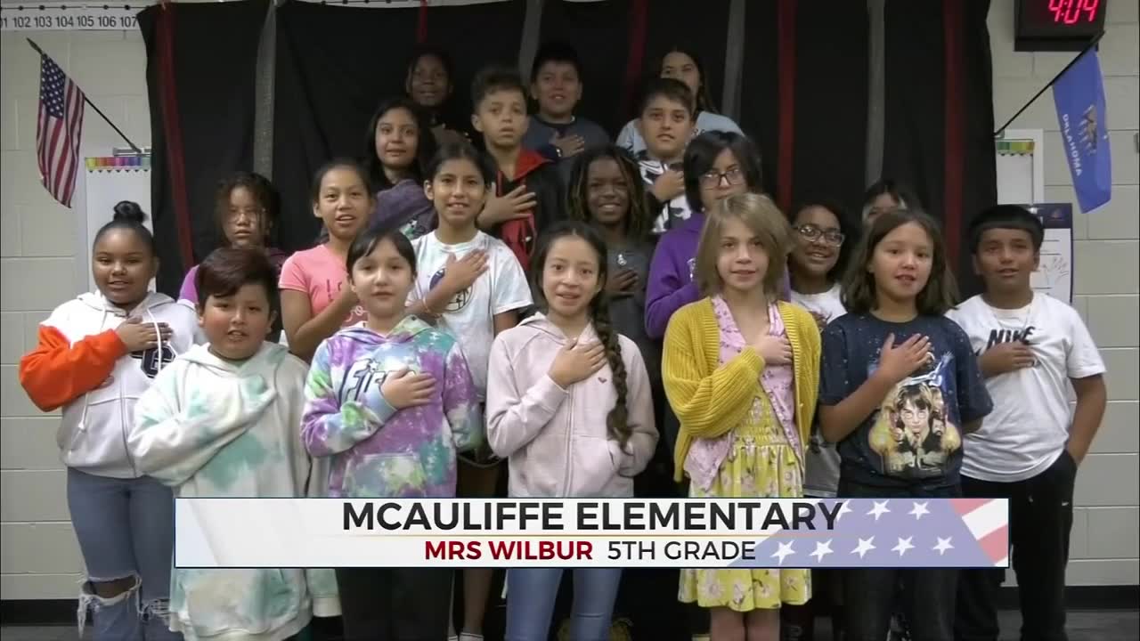 Daily Pledge: Mrs. Wilbur's Class From McAuliffe Elementary
