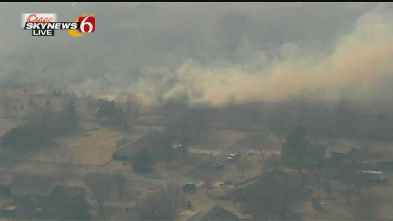 Osage SkyNews 6 HD: Wildfire Threatens Owasso Homes, Structures
