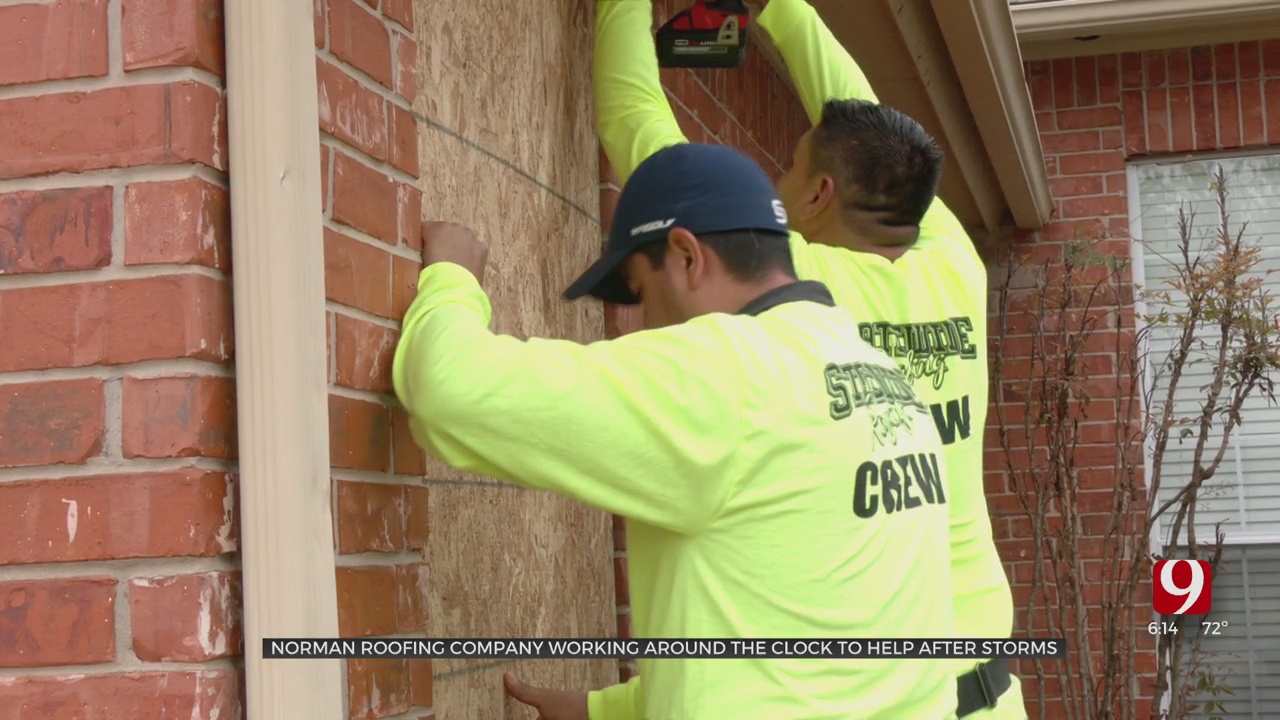 Norman Roofing Company Working Around The Clock After Hail Storm