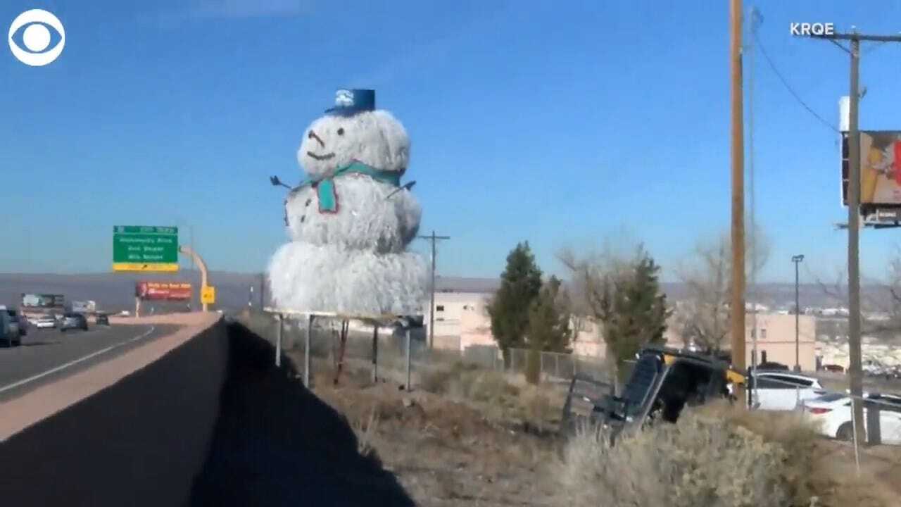 WHOA! A Tumbleweed Snowman Makes His Annual Appearance In New Mexico