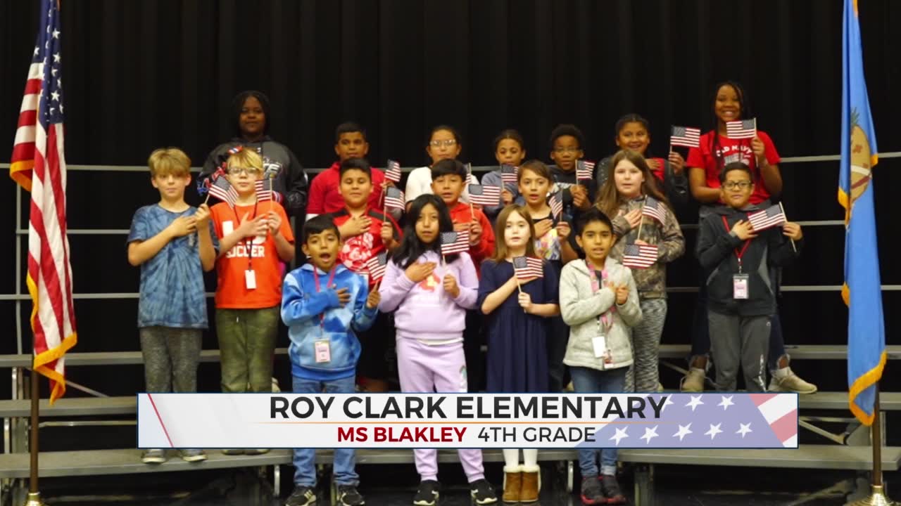 Daily Pledge: Students From Ms. Blakey's Kindergarten Class At Roy Clark Elementary