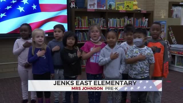 Daily Pledge: Students From Jenks East Elementary Pre-K Class