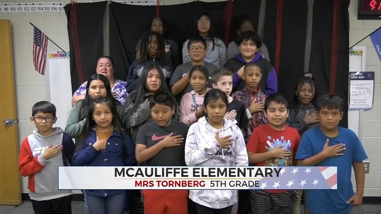 Daily Pledge: 5th Grade Students From McAuliffe Elementary