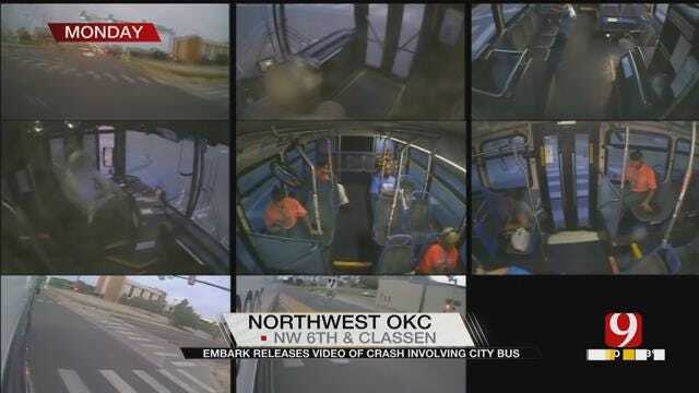 Authorities Release Surveillance Video In City Bus Crash Near Downtown OKC