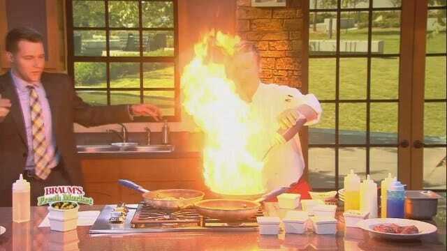 WEB EXTRA: Dave Davis Gets A Fiery Surprise In The News On 6 Kitchen