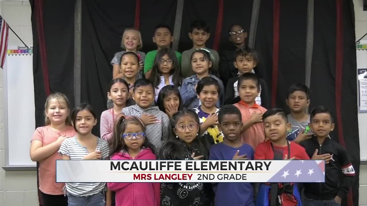 Daily Pledge: 2nd Grade Students From McAuliffe Elementary