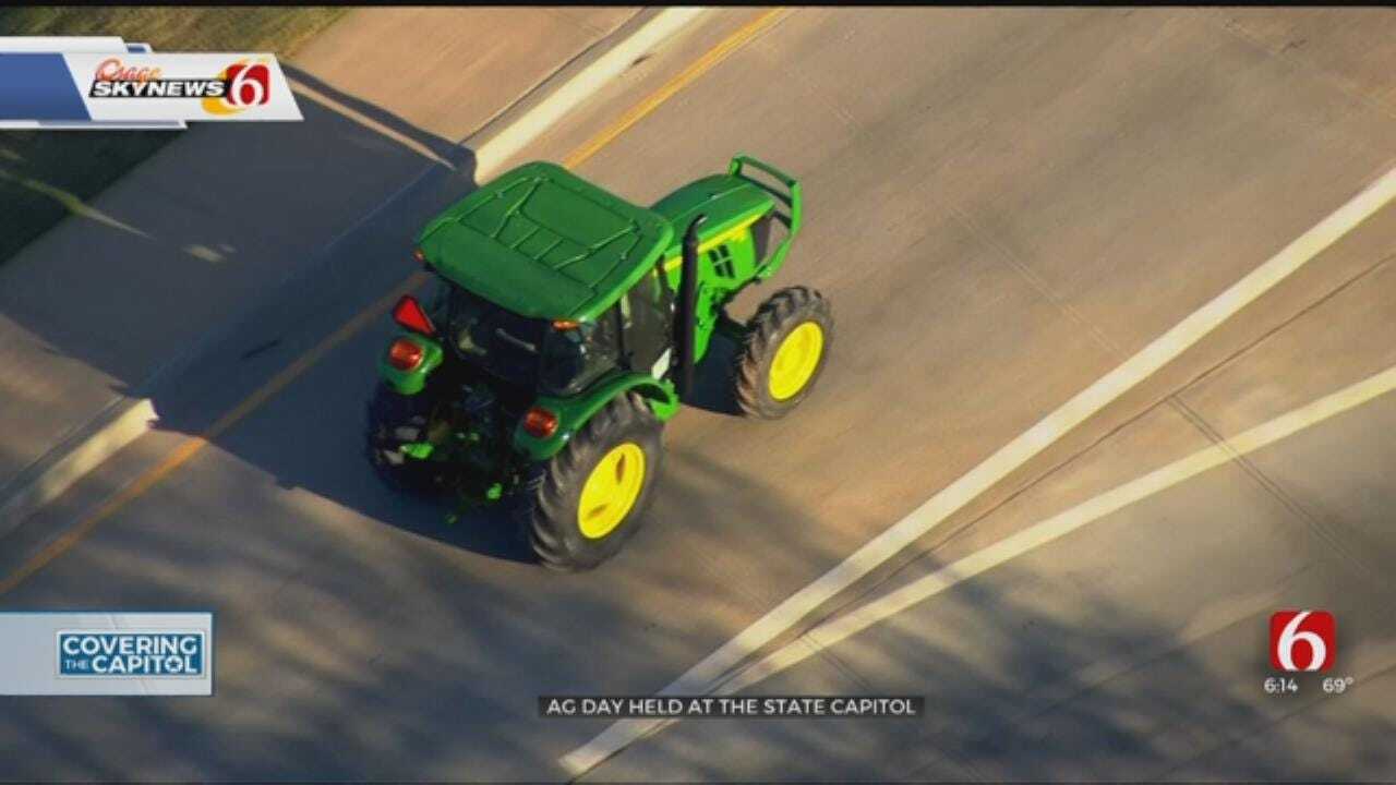 Governor Rides Tractor Through OKC For Ag Day
