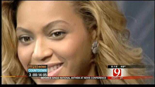 Beyonce Sings To Media Ahead Of Super Bowl Performance