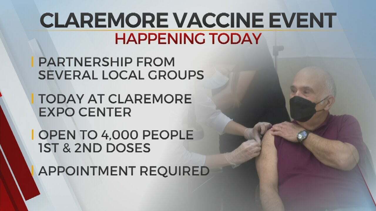 4,000 COVID-19 Vaccine Doses Available At Claremore Mass Vaccination Event 