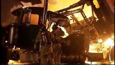 WEB EXTRA: Video From The Scene Of The Semi Truck Fire On I-44
