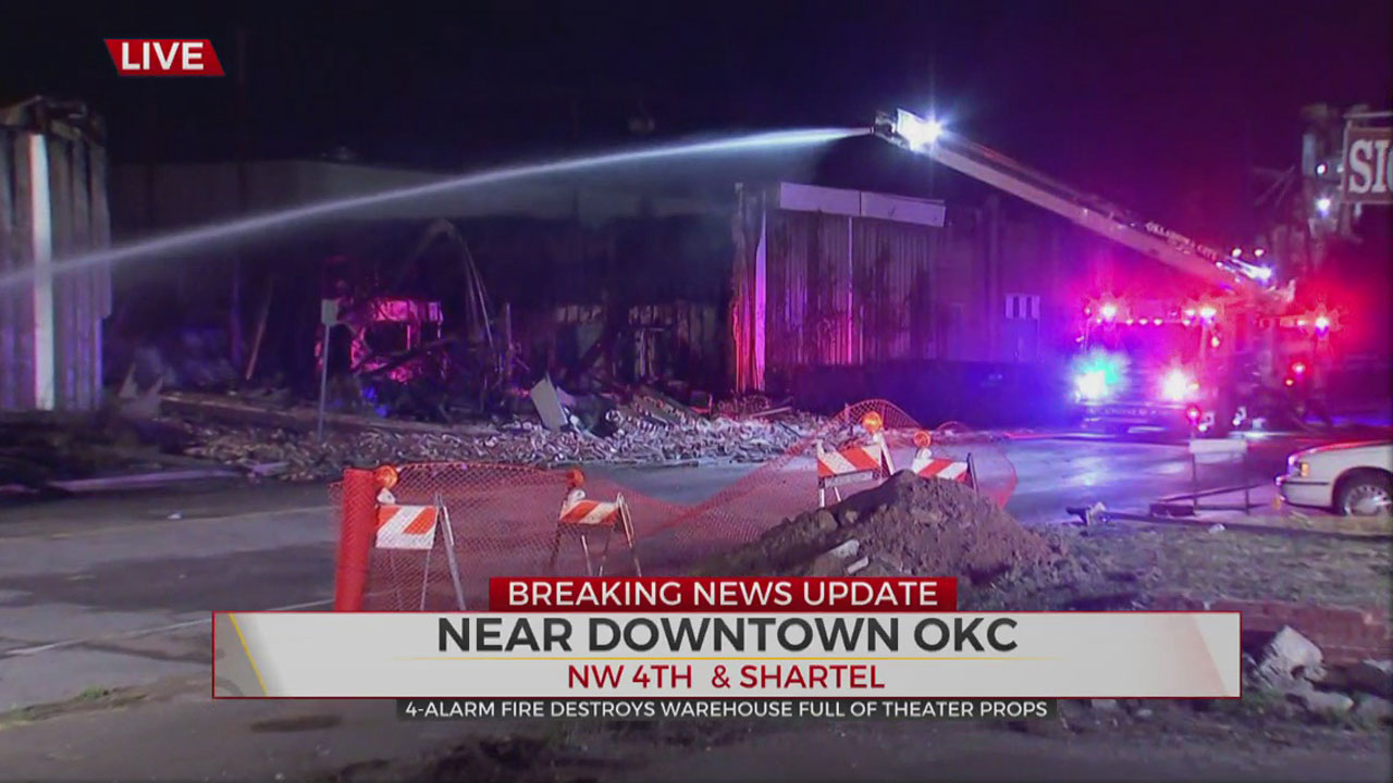 4-Alarm Fire Destroys Downtown OKC Warehouse Full Of Theater Props 