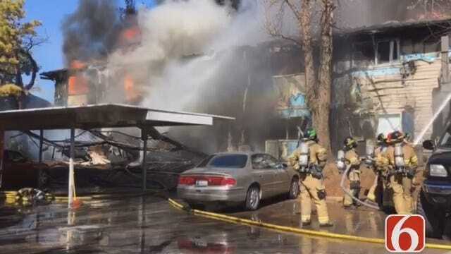 Video From Large Fire At South Tulsa Apartment Complex