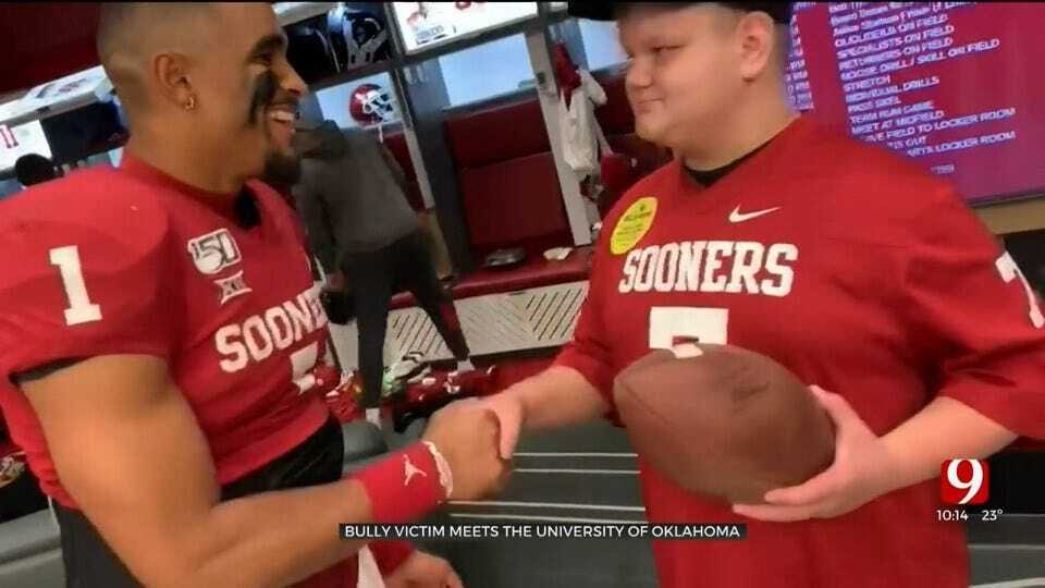 Yukon Bully Victim Meets, Receives Support From OU Football Team