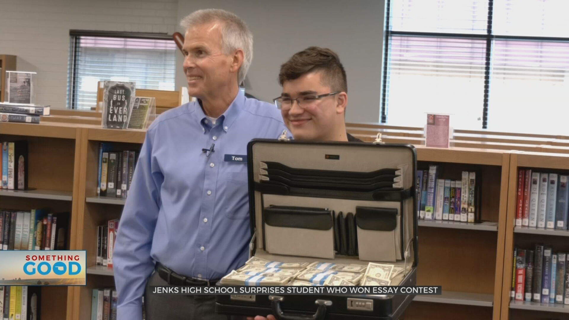 Jenks Sophomore Surprised With Special Visit & Prize After Winning Essay Contest