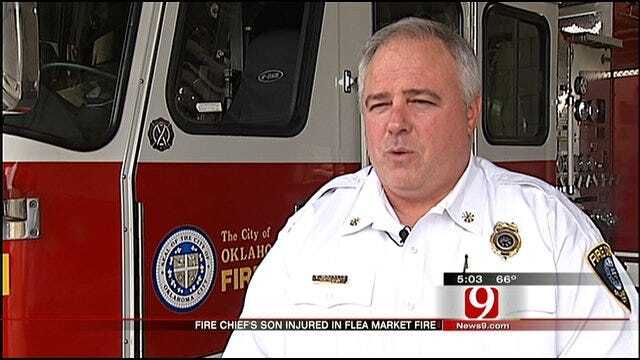 OKC Fire Chief's Son Injured In Strip Mall Fire