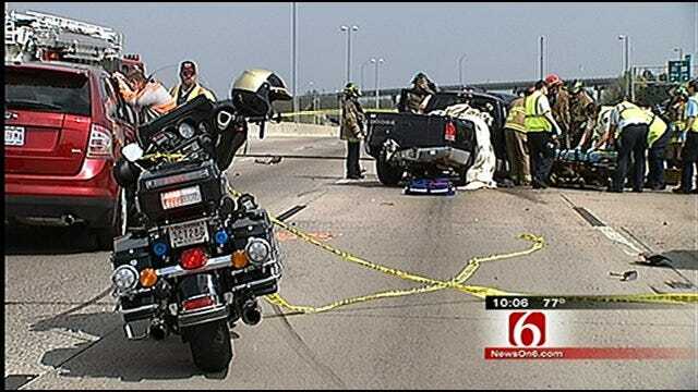 Burglars Busted After Crashing Truck On Tulsa Highway