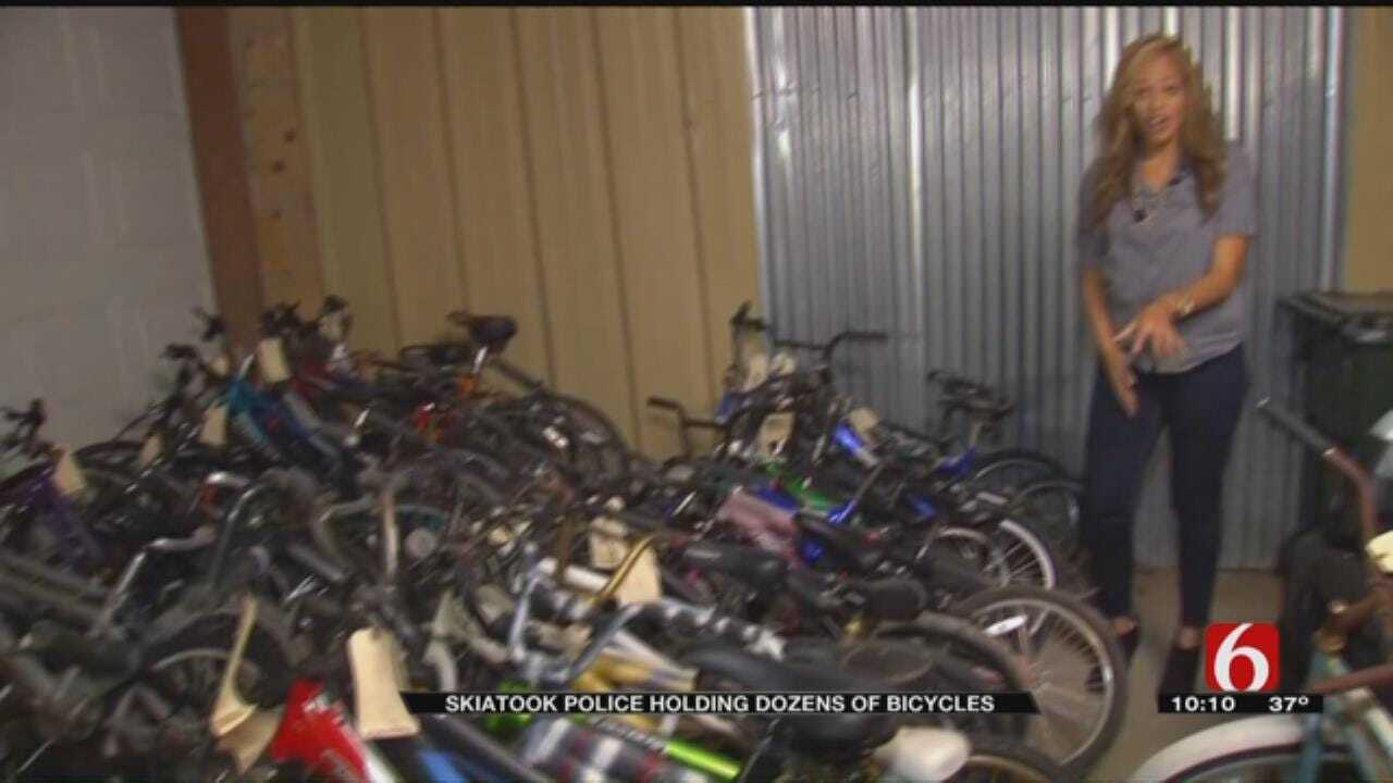 Skiatook Police Try To Find Owners Of Dozens Of Unclaimed Bicycles