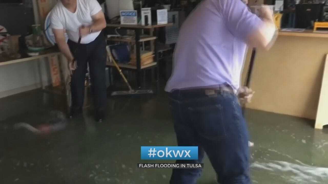 WATCH: Flooding At Fab Lab In Tulsa