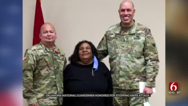 Oklahoma National Guardsman Honored For Stopping Knife Attack 