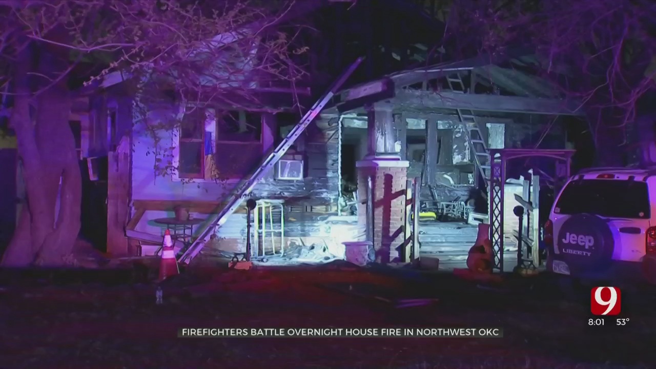 Firefighters Battle Overnight House Fire In Northwest OKC