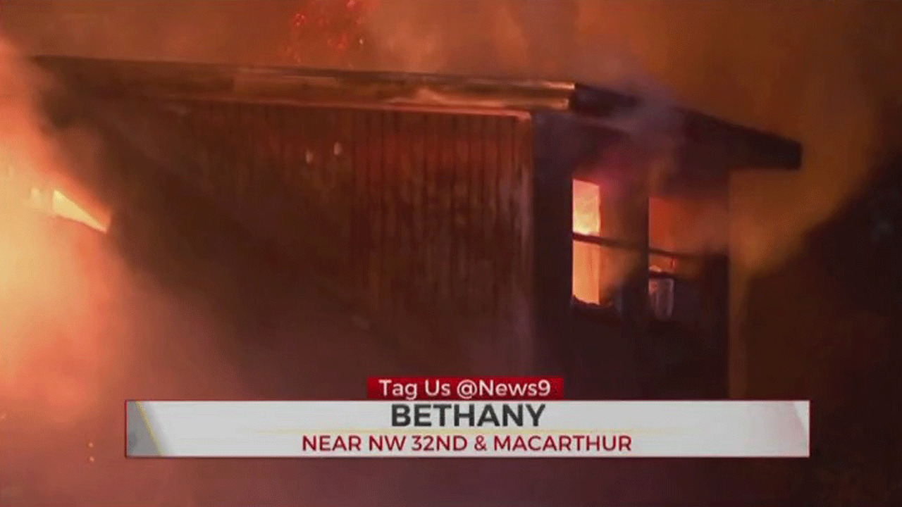 Multiple Fire Agencies Battle Overnight House Fire In Bethany