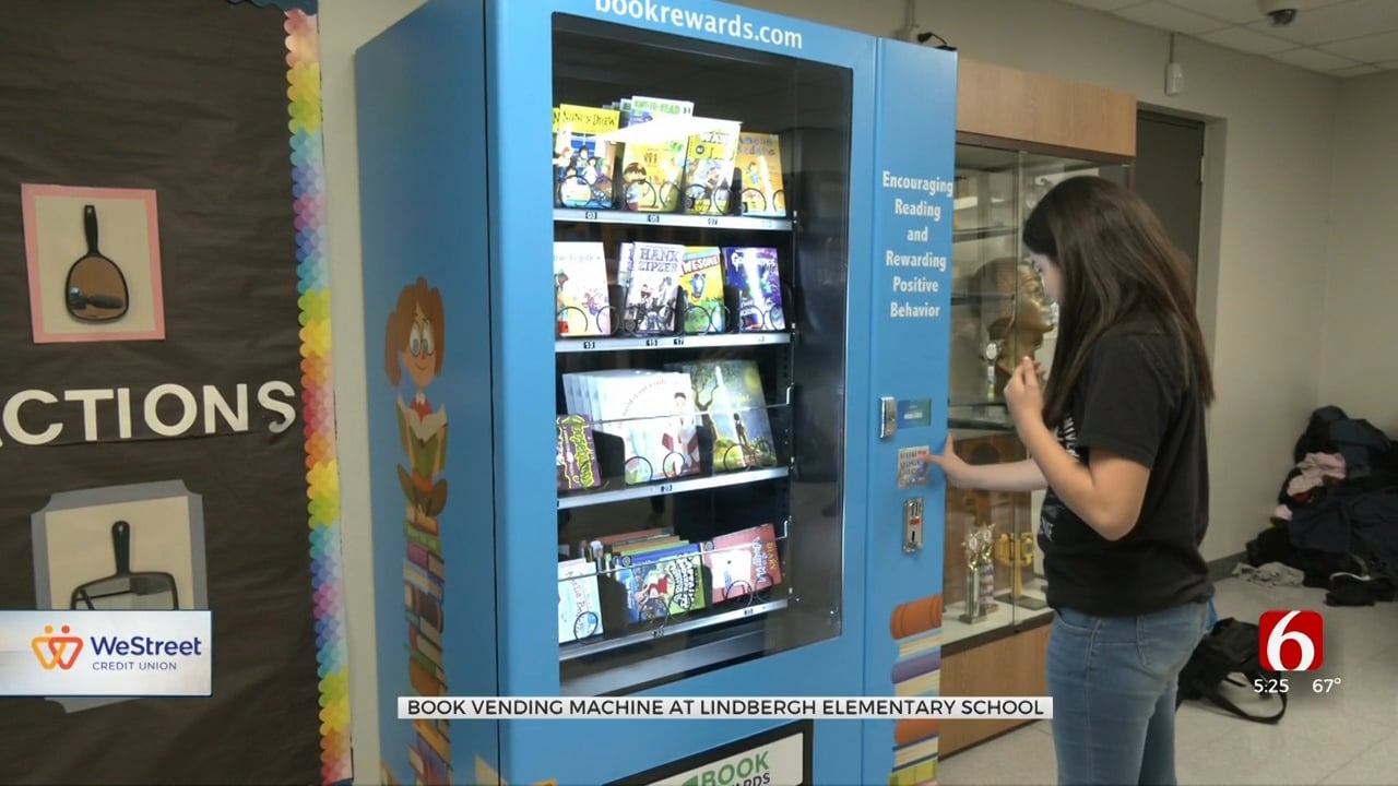 Tulsa Elementary School Rewards Good Behavior, Encourages Reading Using Book Vending Machine