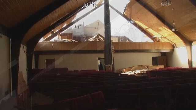 WEB EXTRA: Video Of Damage Inside Tulsa's Bethel Seventh-Day Adventist Church