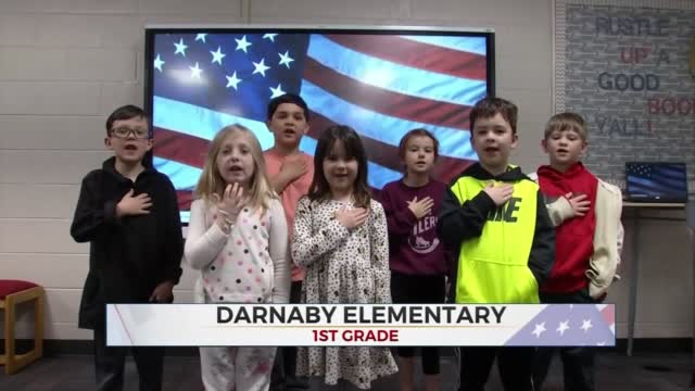Daily Pledge: Students From Darnaby Elementary 1st Grade Class