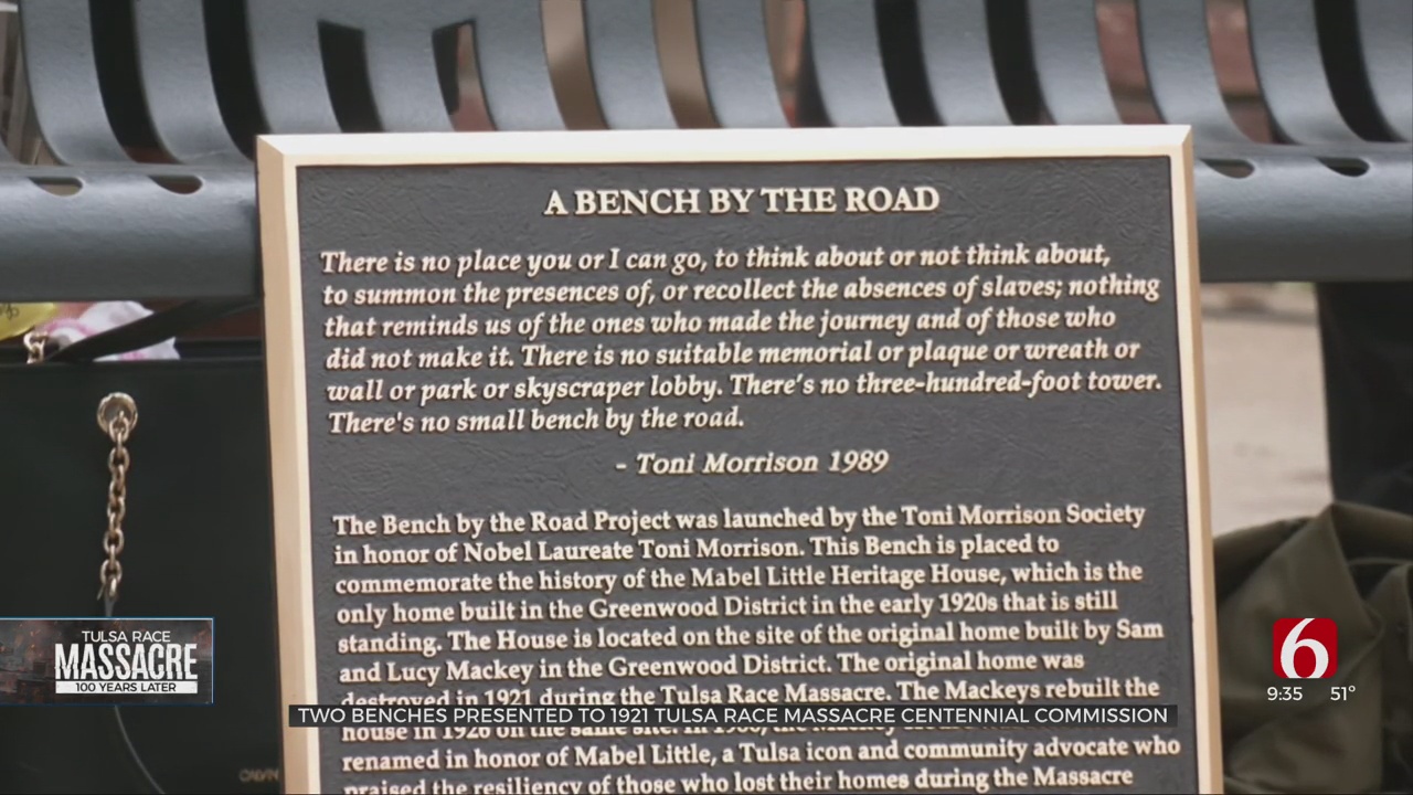 Bench Dedication Ceremony Commemorate Centennial Of 1921 Tulsa Race Massacre