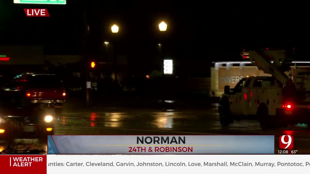 Possible Tornado Leaves Behind Downed Trees, Power Lines In Norman, Oklahoma