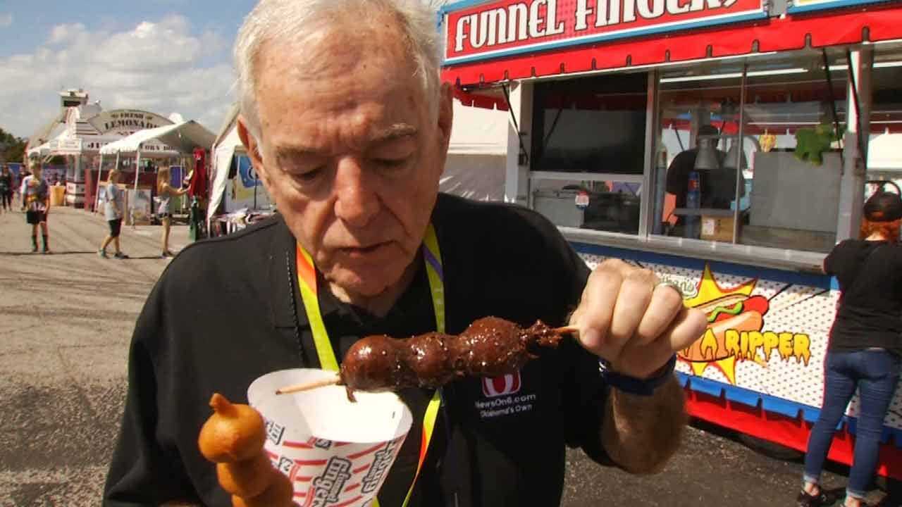Rick Wells Tries Out The Food At The Tulsa State Fair