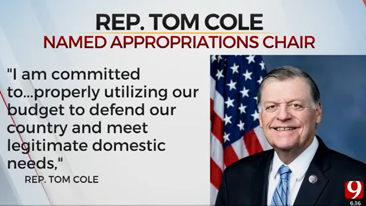 Representative Tom Cole Named Chair Of US House Appropriations Committee
